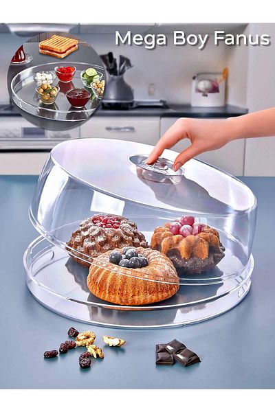 ARVALE Transparent Presentation Fan |   Large Size Cake and Dessert Service