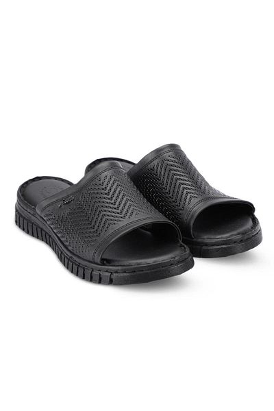 Forelli Sofia 38505-g Μαύρες γυναικείες δερμάτινες παντόφλες