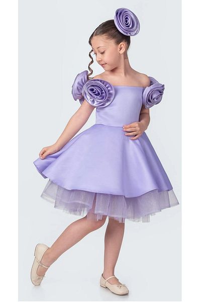 vestitino Rose Girl's Evening Dress with Rose Accessories