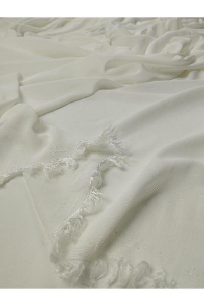Kumaş Parça Voile-σχεδόν υφαντό σε λευκό χρώμα Πλάτος: 150 cm