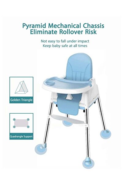 COOYA Multi-Functional High Chair, Adjustable with Dining Tray, For Babies and Toddlers (Blue)