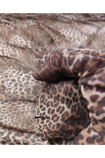 Kumaş Parça Model leopard Plasă moale elastică En: 140 cm