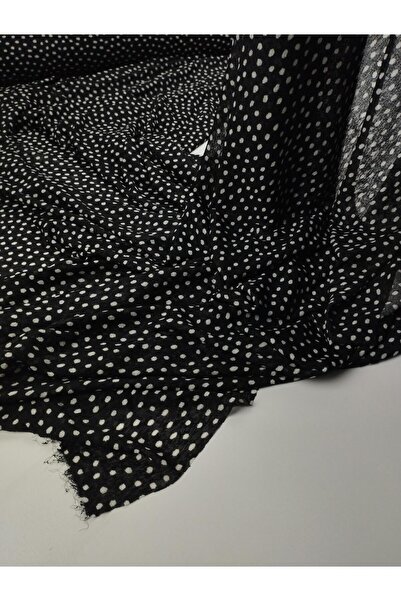 Kumaş Parça Чорний з білими крапками тонкий джерсі (ширина 140 см x довжина 2...