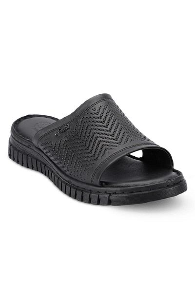 Forelli Sofia 38505-g Μαύρες γυναικείες δερμάτινες παντόφλες
