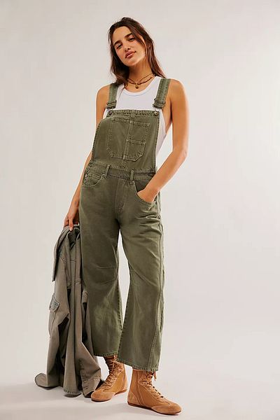 september island Khaki Denim Gardener Salopet Jumpsuit
