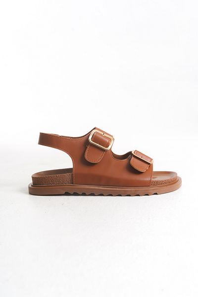 Moda Değirmeni Sandale cu talpă dublă anti-alunecare pentru femei, piele bronzată MD1165-123-0001