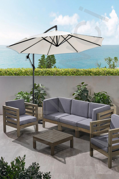 Düvenci Toptan Bahçe Şemsiyesi, Ampul Şemsiyesi, Krem Renkli Makaralı Katlanır Şemsiye 3 metre