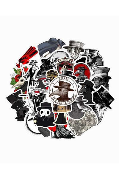 dadi ramba Plague Doctor Sticker Pack -Bullet Journal - Agenda -Laptop Label Sticker