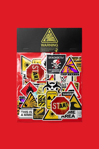 dadi ramba Warning Signs Sticker Pack -Bullet Journal - Agenda -Laptop Label Sticker