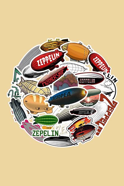 dadi ramba Zeppelin Sticker Pack -Bullet Journal - Agenda -Laptop Sticker Decal