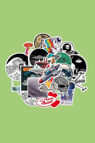 dadi ramba Ufo Sticker Pack -Bullet Journal - Agenda -Laptop Sticker Decal