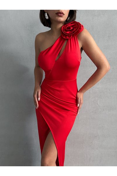 ADA MODA Lycra Dress With Pompom Accessory