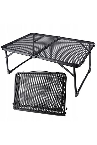 zola Folding camping table, portable, aluminum frame, non-slip feet, 60x40x25 cm, black