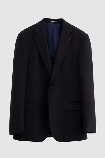 D'S Damat Slim Fit Navy Blue Woolen Travel Suit
