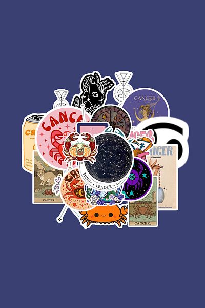 dadi ramba Cancer Zodiac Sticker Pack -Bullet Journal - Agenda -Laptop Sticker Decal
