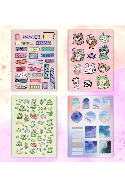 Çılgıntrend Vintage My DIY Sticker Book 24 * 17 cm 16 pagini Design special Carte cu autocolante colorate