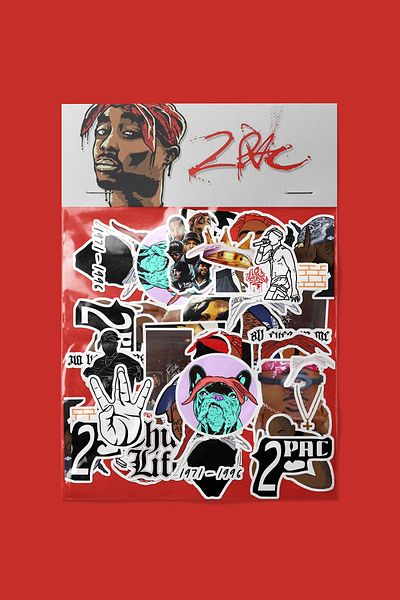 dadi ramba Tupac 2Pac Sticker Pack -Bullet Journal - Agenda -Laptop Sticker Decal