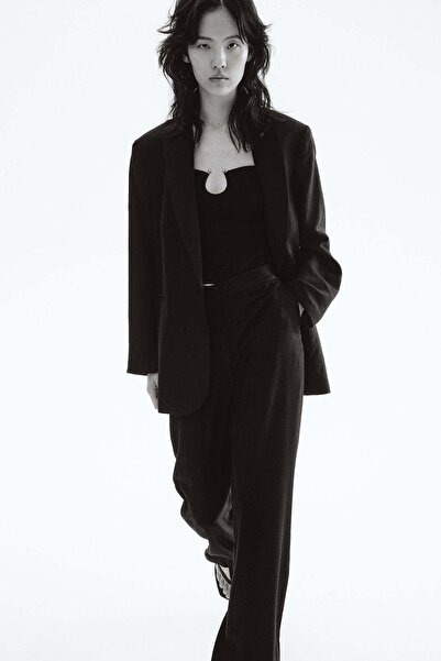 H&M Bootcut linen-blend trousers