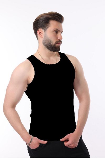 Miron Gray White Black Men's Ribbed Triple Pack Cotton Lycra & Undershirt - 2517