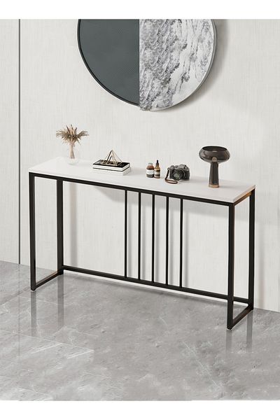 EqiEch Metal Frame Console Table for Entryway, Sofa, Hallway - 100x30x80cm