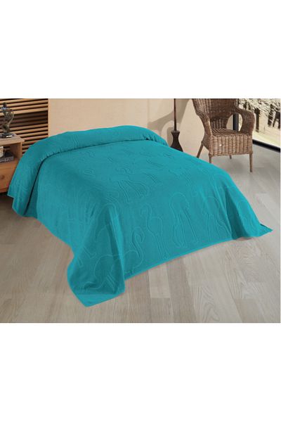DNZ GÜLCAN TEKSTİL Luisa Towel Pique Bedspread Flamingo (Double) 220*240