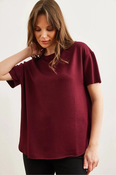 İKLİM LİFE Modal fabric six oval cut t-shirt