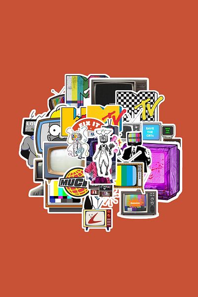 dadi ramba Tv Themed Sticker Pack -Bullet Journal - Agenda -Laptop Sticker Decal