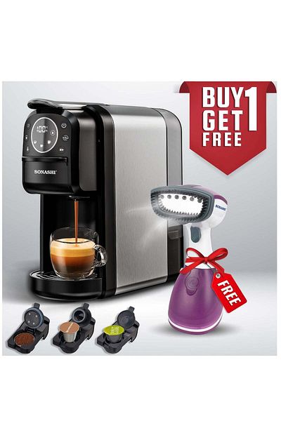 sonashi 3 in 1 Digital Multi Capsule Coffee Machine - with 700ML Detachable Water Tank