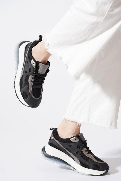Moda Pie Yevar mesh colorful women's sports shoes black