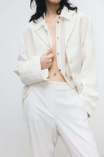 H&M Bootcut Linen-blend Trousers