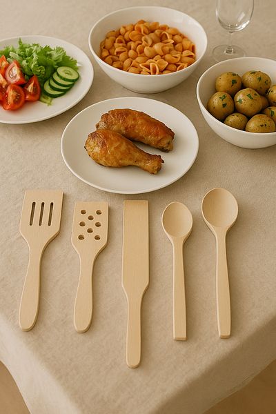 TAHAHAMAK Wooden Spoon - Beech 2 Pieces 30X7 cm