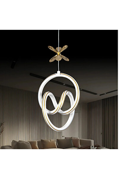 Elektroyou Yaren Beyaz Özel Tasarım Gold Çizgili Gold Dekor Kelebek Detaylı S...