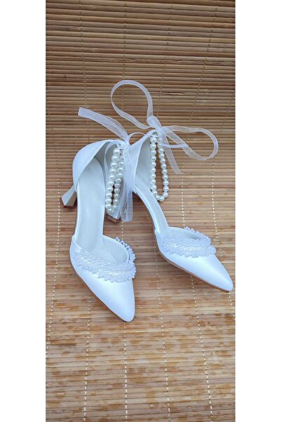 Berush Bride Berushbride Ankle Pearl Front Pearl Heel Shoes