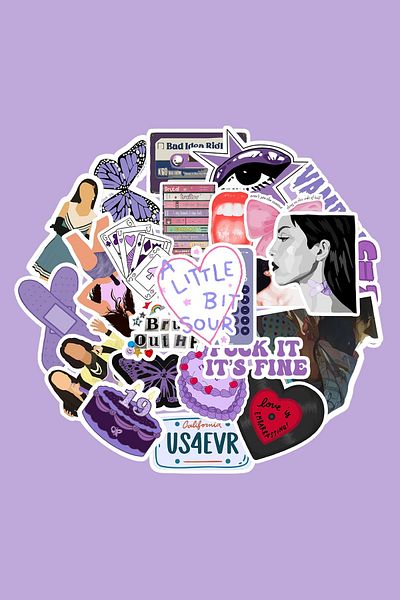 dadi ramba Olivia Rodrigo Sticker Pack -Bullet Journal - Agenda -Laptop Sticker Decal