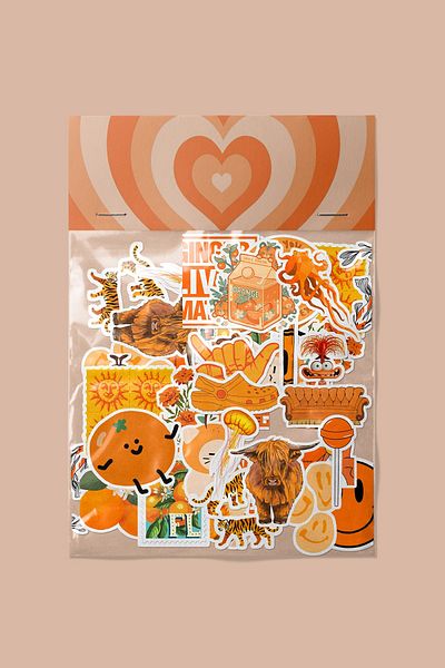 dadi ramba Orange Sticker Pack -Bullet Journal - Agenda -Laptop Sticker Decal