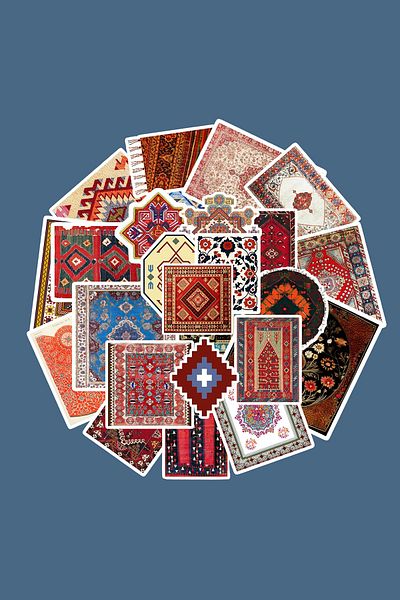 dadi ramba Turkish Carpet Sticker Pack -Bullet Journal - Agenda -Laptop Sticker Sticker