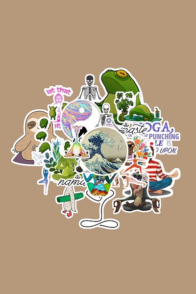 dadi ramba Yoga Sticker Pack -Bullet Journal - Agenda -Laptop Sticker Decal