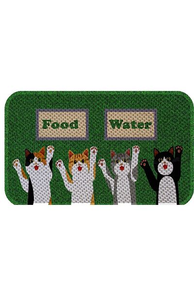AKTUNÇ Cat Dog Food and Water Bowl - With Underpads and Scratching Features
