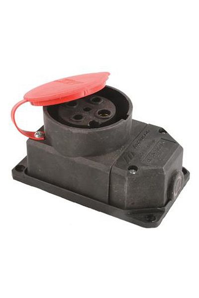 flores Prelungitor fara fir, Tenpo, o priza, cu capac, din cauciuc, MUT-72, 380V x 3 x 32A