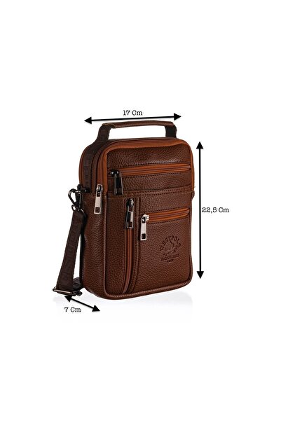 Westpolo Vegan Deri Erkek Postacı Çanta - Taba