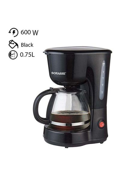 sonashi Drip Coffee Maker - With Glass Jar | Permanent Filter with Anti-drip Function | On/Off Switch with L