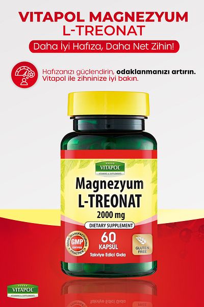 Vitapol Magnesium L-Treonat 2000 Mg 60 Vegan Capsules Magnesium L-Treonat