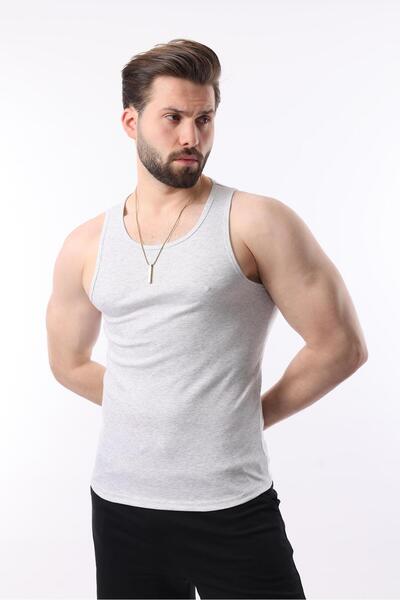 Miron Gray White Black Men's Ribbed Triple Pack Cotton Lycra & Undershirt - 2517
