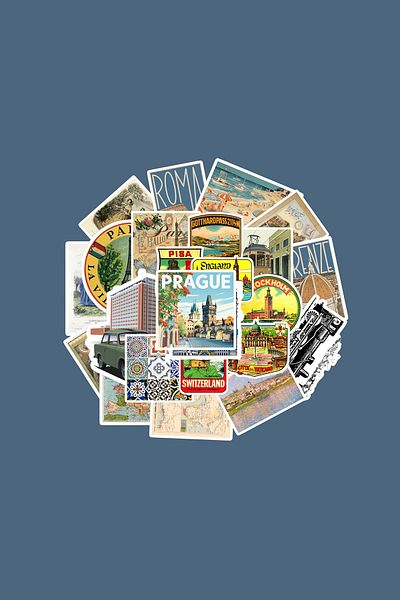 dadi ramba Vintage Europe Sticker Pack -Bullet Journal - Agenda -Laptop Label Sticker