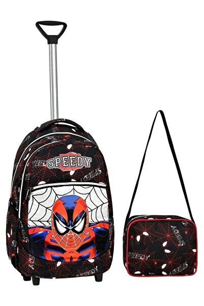 ATHLETIC School Pull-On School Bag School Bag with Rickshaw Boys Wheeled Scho...