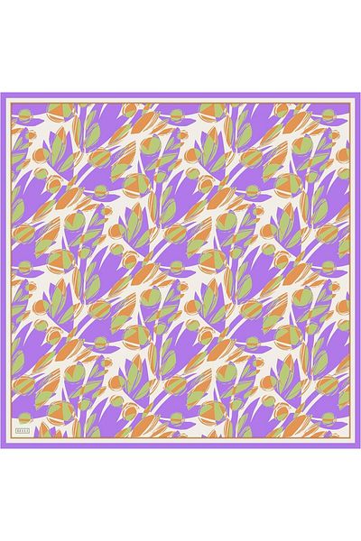 Belli Tivil Silk Scarf 4022-05 White Mixed Pattern