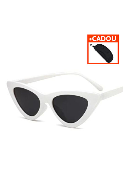 REDz Accessories Ochelari de soare, damă, model cat-eye, protecție UV400, albi