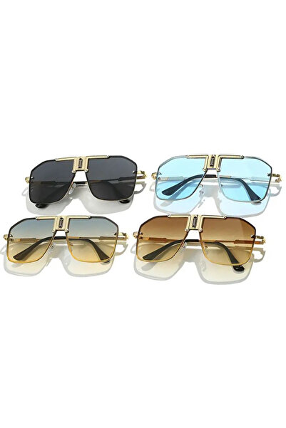 REDz Accessories Ochelari de soare, model grecesc, la modă, protecție UV400, brațe metalice, albastru