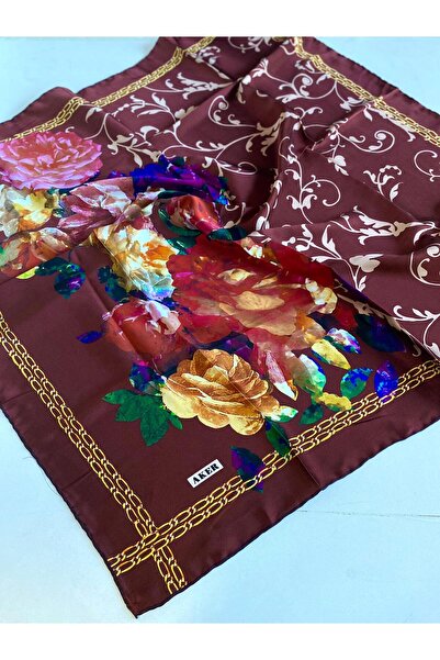 Aker سورا وشاح حرير 43898 بني نمط مختلط