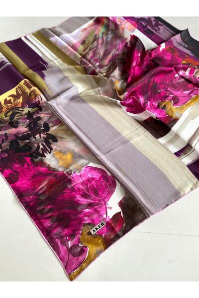 Aker Sura İpek Eşarp 44252 Vizon Karışık Desen